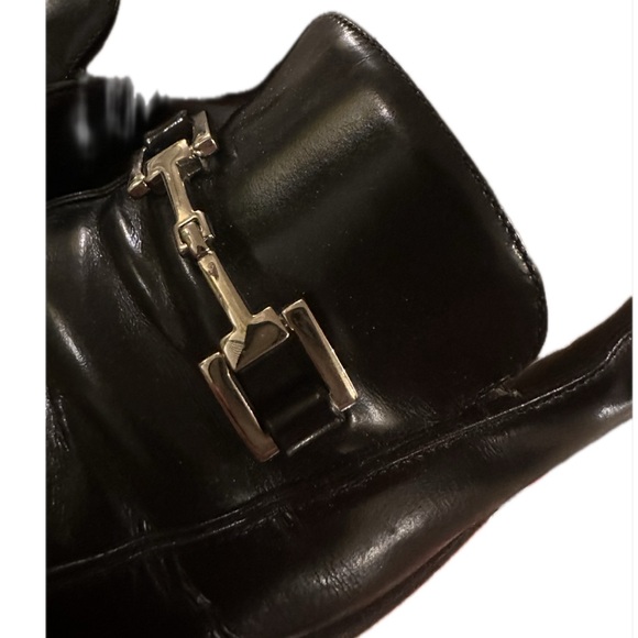 GUCCI womans black heeled square toe 2" heel size 9-1/2 - Picture 6 of 12